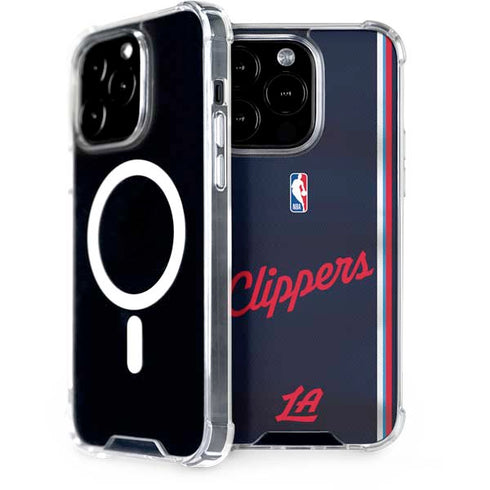 NBA Los Angeles Clippers Distressed Red iPhone 15 Pro MagSafe Case